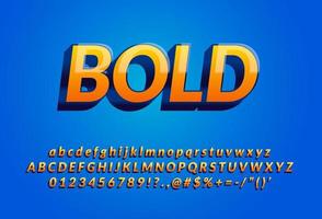Efeito de fonte de cor moderna 3D em negrito para logotipo, título, publicidade vetor