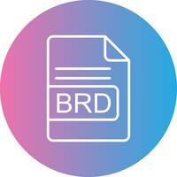 brd Arquivo formato linha gradiente círculo ícone vetor