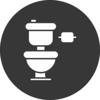 ícone invertido de glifo de banheiro vetor