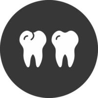 dentes glifo invertido ícone vetor