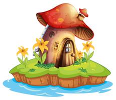 Uma casa de cogumelo vetor