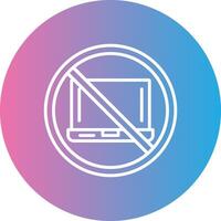 Proibido placa linha gradiente círculo ícone vetor