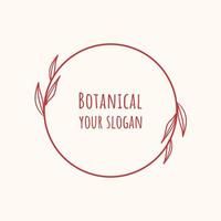 marca vintage floral botânica em moldura para negócios, cartaz, convite, produto vetor