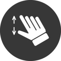 dois dedos ampliação glifo invertido ícone vetor