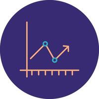 seta gráfico linha dois cor círculo ícone vetor