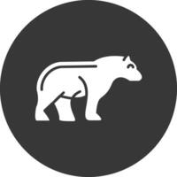 ícone invertido de glifo de urso vetor