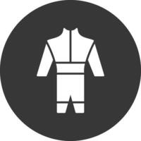 roupa de mergulho glifo invertido ícone vetor