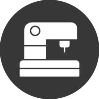 ícone invertido do glifo da máquina de costura vetor