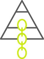 ligação piramide linha dois cor ícone vetor