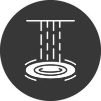 ícone invertido de glifo de cachoeira vetor