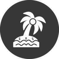 ícone invertido de glifo de palmeira vetor