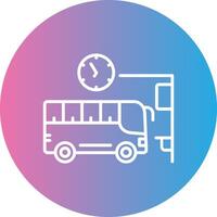 ônibus estação linha gradiente círculo ícone vetor