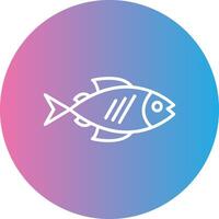 peixe linha gradiente círculo ícone vetor