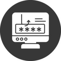 phishing glifo invertido ícone vetor