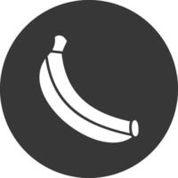 ícone invertido de glifo de banana vetor