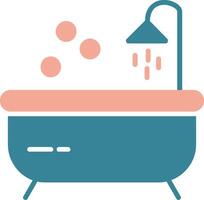 ícone de duas cores de glifo de banheira vetor