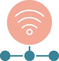 Internet conexão glifo dois cor ícone vetor