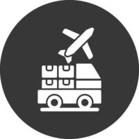 logístico serviço fornecedor glifo invertido ícone vetor