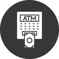 atm glifo invertido ícone vetor