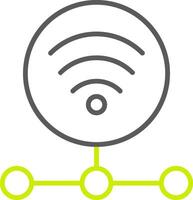 Internet conexão linha dois cor ícone vetor