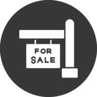 para venda glifo invertido ícone vetor