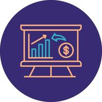 renda gráfico linha dois cor círculo ícone vetor