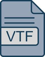 vtf Arquivo formato linha preenchidas cinzento ícone vetor