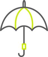 ícone de duas cores de linha de guarda-chuva vetor