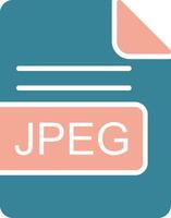 JPEG Arquivo formato glifo dois cor ícone vetor