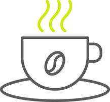 ícone de duas cores de linha de xícara de café vetor