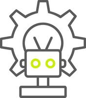 ícone de duas cores de linha de robô vetor