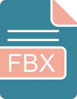 fbx Arquivo formato glifo dois cor ícone vetor