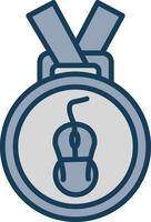 medalha linha preenchidas cinzento ícone vetor