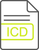 icd Arquivo formato linha dois cor ícone vetor