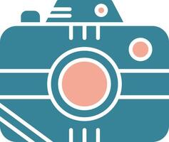 ícone de glifo de duas cores da câmera fotográfica vetor