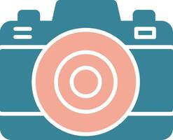 ícone de glifo de duas cores da câmera fotográfica vetor