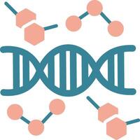 ícone de duas cores de glifo de DNA vetor