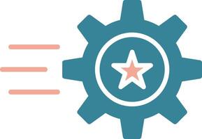 ícone de duas cores de glifo de roda dentada vetor