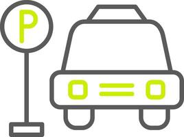ícone de duas cores da linha da área de estacionamento vetor