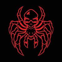 logotipo do crânio de aranha vetor