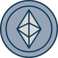 ethereum linha preenchidas cinzento ícone vetor