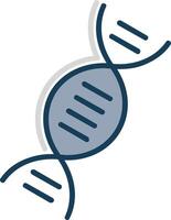 dna linha preenchidas cinzento ícone vetor