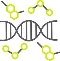 ícone de duas cores de linha de DNA vetor