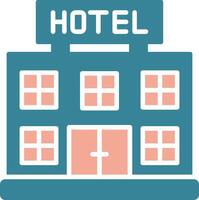 ícone de duas cores de glifo de hotel vetor