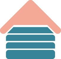 ícone de duas cores de glifo de casa de madeira vetor