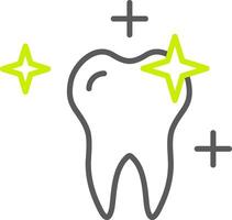 linha de dente limpa ícone de duas cores vetor