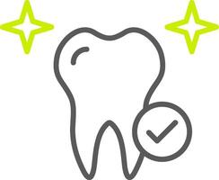 saudável dente linha dois cor ícone vetor
