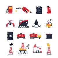 Conjunto de ícones de indústria de petróleo