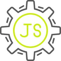 javascript linha dois cor ícone vetor