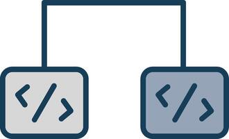 Programas desenvolvimento linha preenchidas cinzento ícone vetor